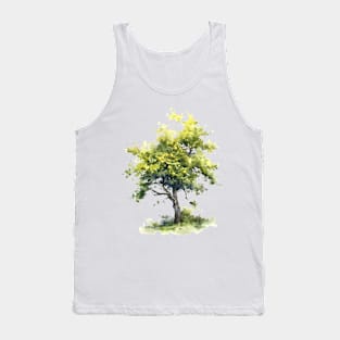 Simple Watercolor Evergreen Tree Tank Top